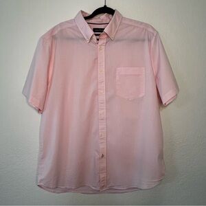 Nautica Classic Fit Short Sleeve Button Up‎ Stretch Shirt Pink Gingham Men’s XL